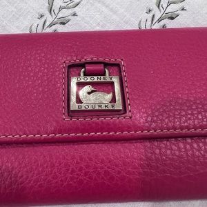 Dooney & Burke pink leather wallet with checkbook holder